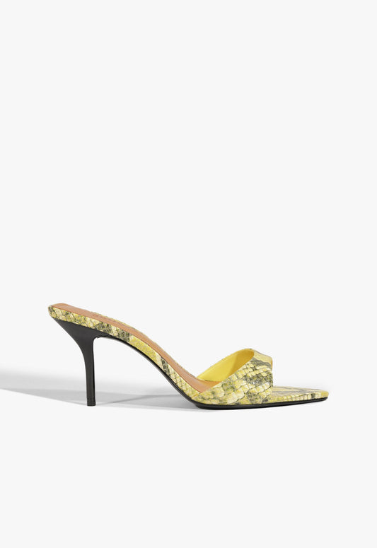Elodie Sandal SPRING 25 5 Citrus Yellow Snake - Schutz Shoes