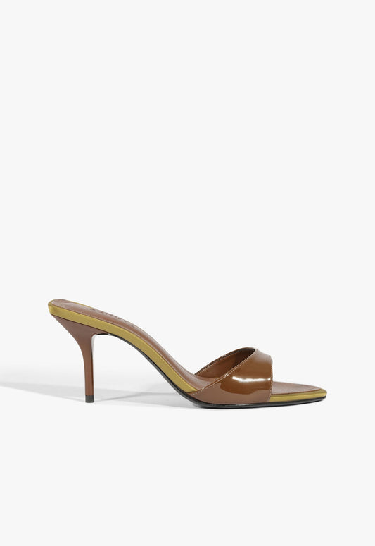 Elodie Patent Sandal Pre Fall 25 5 Pecan Brown Patent - Schutz Shoes