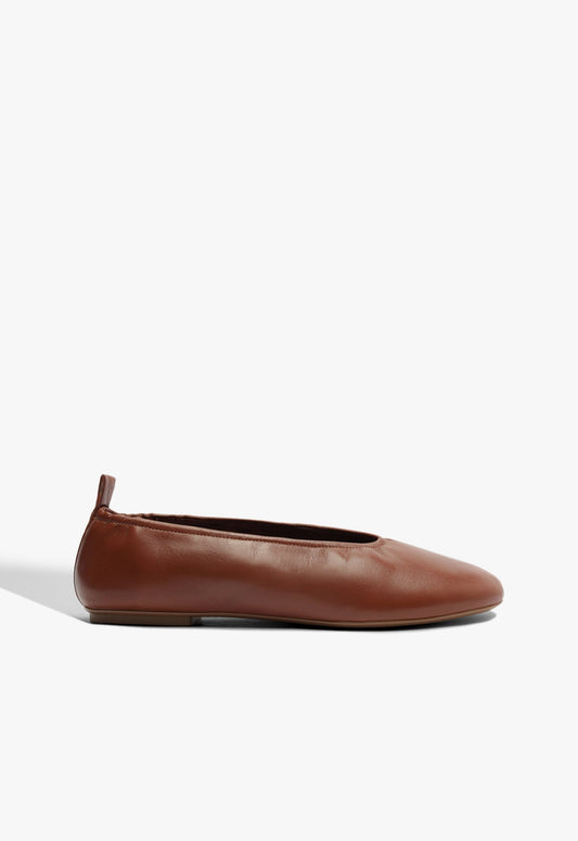 Eudora Leather Flat RESORT 25 5 Brown Leather - Schutz Shoes