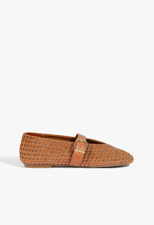 Eiza Shine Suede Flat PRE FALL 25 5 Brown Suede - Schutz Shoes