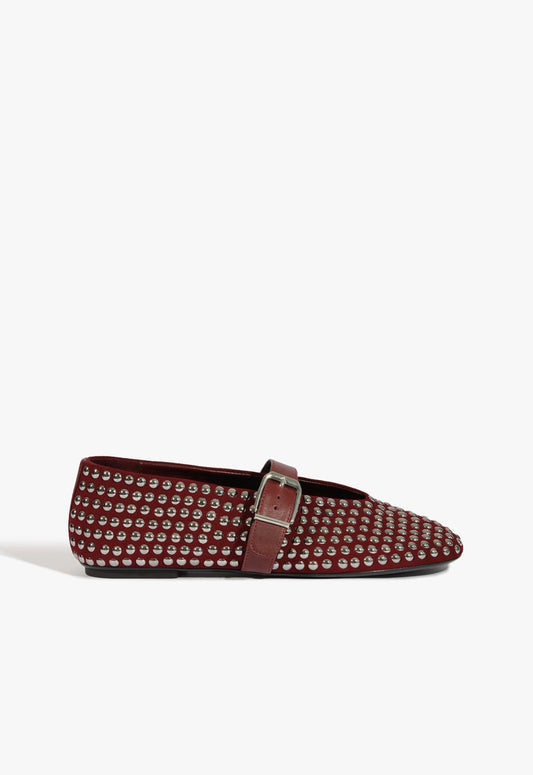 Eiza Shine Suede Flat PRE FALL 25 5 Red Suede - Schutz Shoes