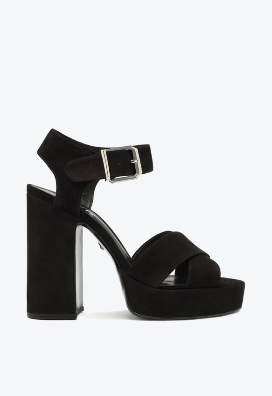 Penelope Sandal PRE FALL 24 5 Black Nubuck - Schutz Shoes