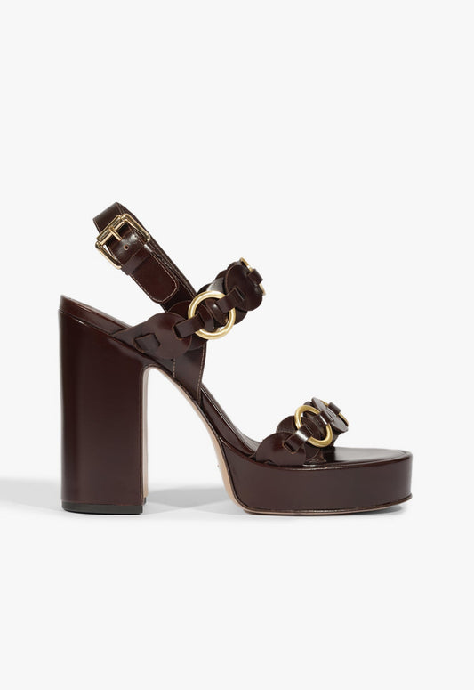 Selina Platform Sandal HIGH SUMMER 25 5 Root Brown Leather - Schutz Shoes