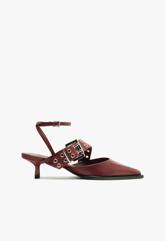 Jess Pump FALL 24 5 Cherry Wine Leather - Schutz Shoes
