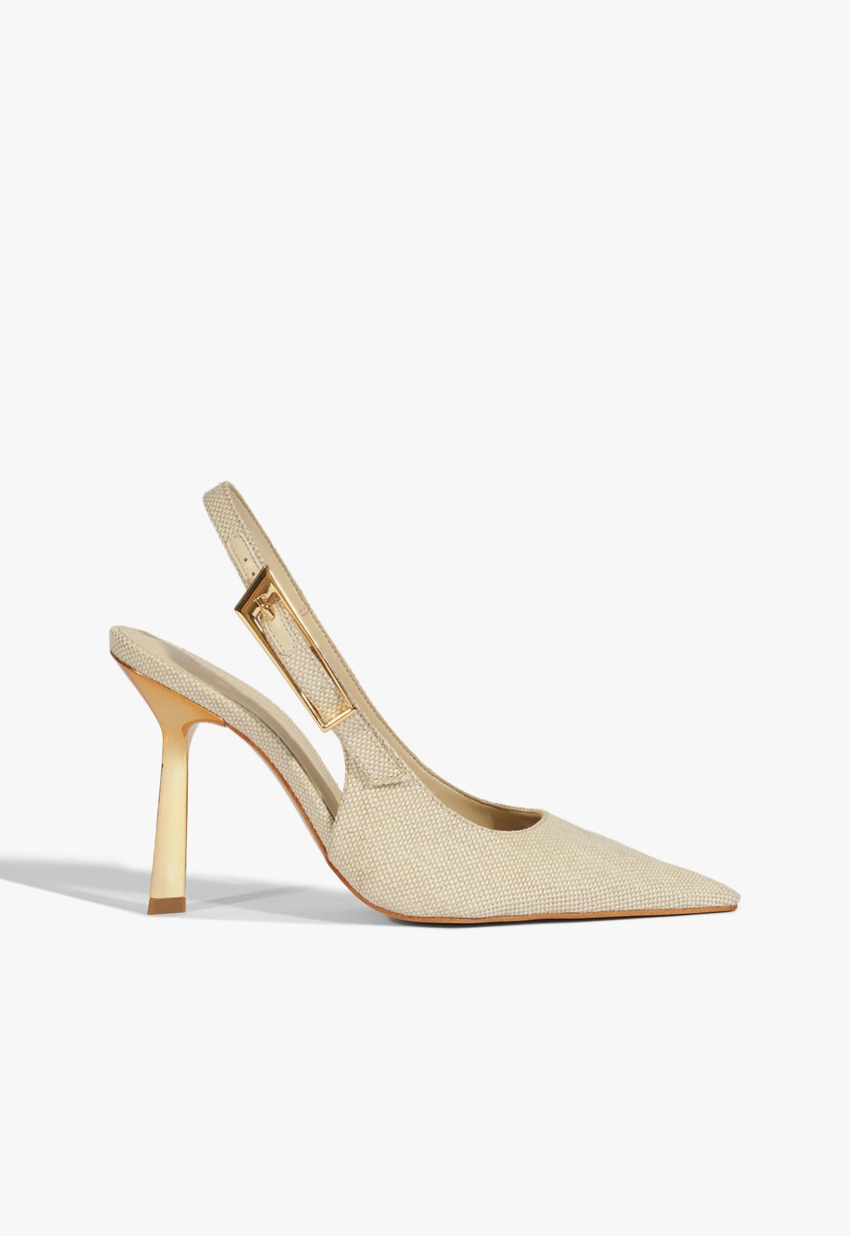 Ciara High Stiletto Beige Pump SPRING 25 5 Beige Fabric - Schutz Shoes