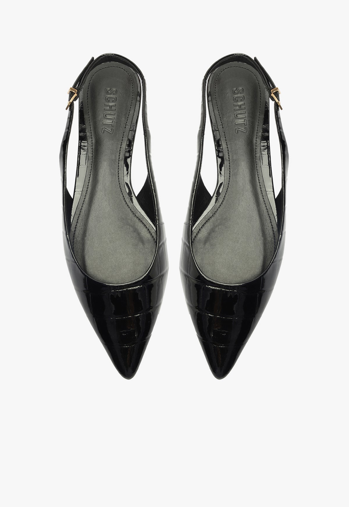 Paola Black Leather Flat RESORT 25 - Schutz Shoes
