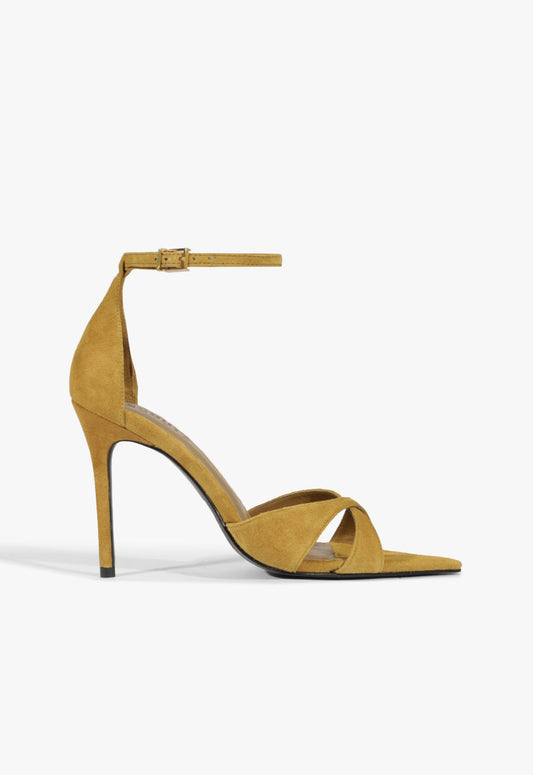 Hilda Leaf Suede Sandal PRE FALL 25 5 Yellow Suede - Schutz Shoes