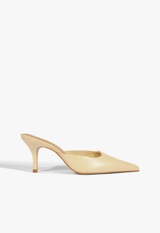 Buffy Mid Stiletto Beige Pump SPRING 25 5 Natural Nibs Leather - Schutz Shoes