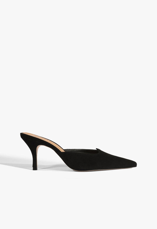 Buffy Mid Stiletto Black Pump SPRING 25 5 Black Suede - Schutz Shoes