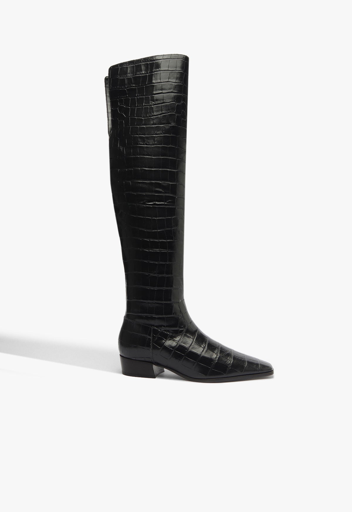 Helena Over The Knee Boot FALL 24 5 Black Croc - Schutz Shoes