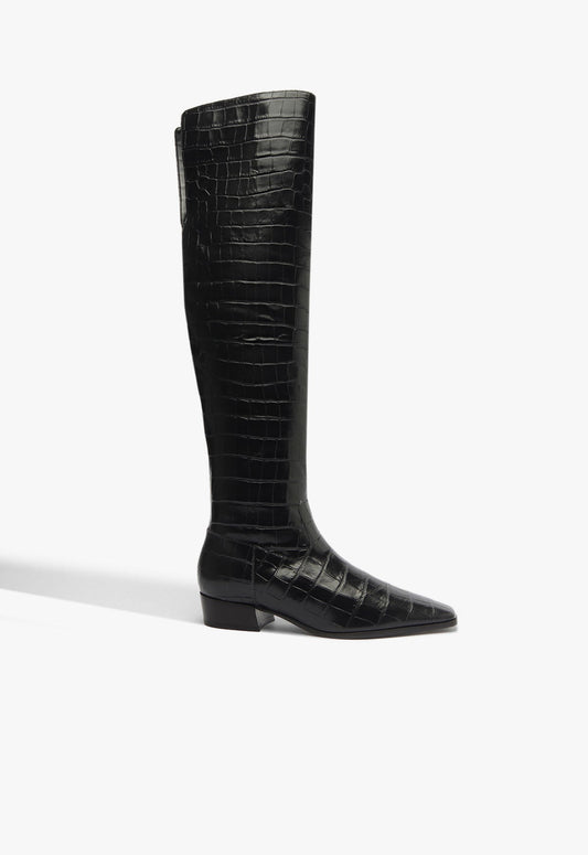 Helena Over The Knee Boot FALL 24 5 Black Croc - Schutz Shoes