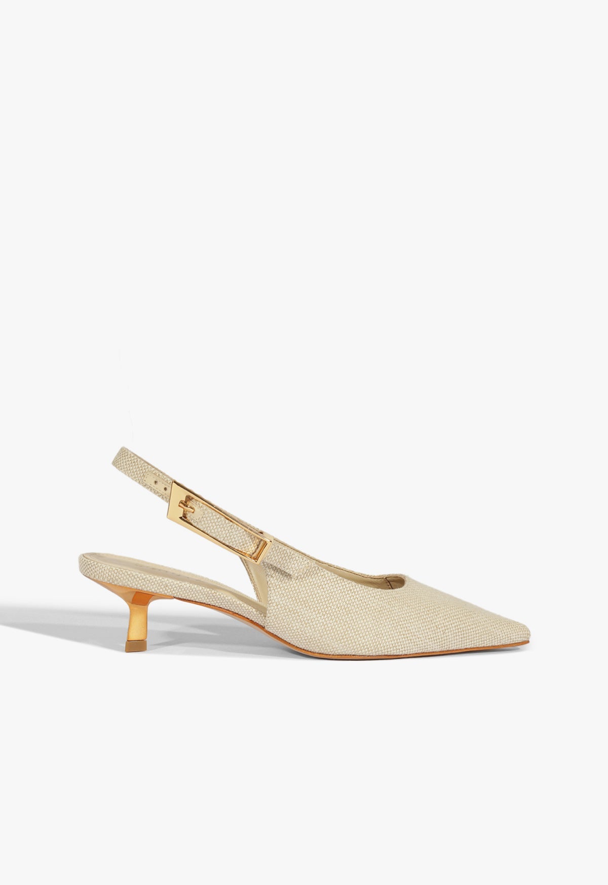 Ciara Mid Stiletto Beige Pump SPRING 25 5 Beige Fabric - Schutz Shoes