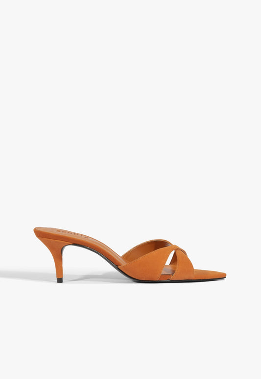 Hilda Leaf Mule Suede Sandal PRE FALL 25 5 Brown Suede - Schutz Shoes