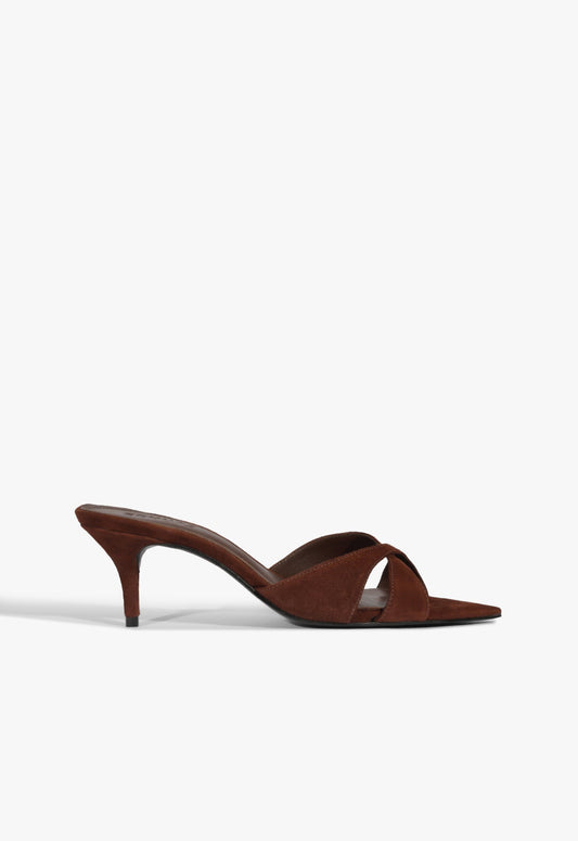 Hilda Leaf Mule Suede Sandal PRE FALL 25 5 Brown Suede - Schutz Shoes