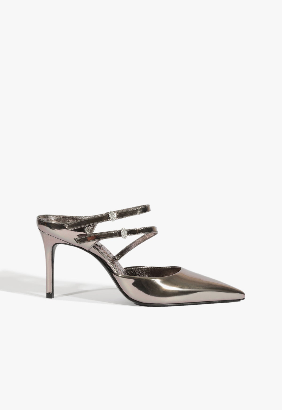 Tonya Mule Pump WINTER 24 5 Silver Specchio Leather - Schutz Shoes