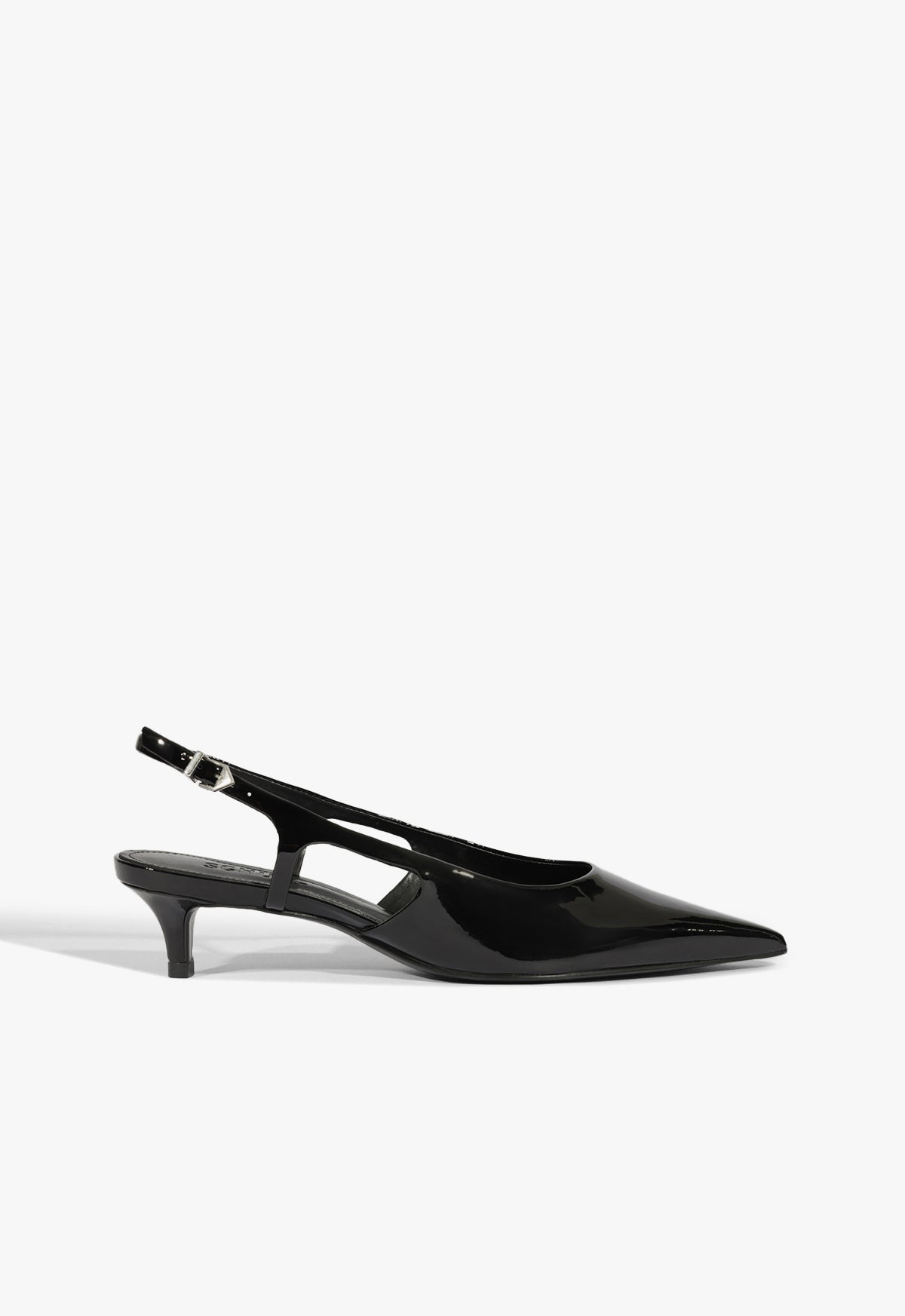 Boris Kitten Sling Pump WINTER 24 5 Black Patent Leather - Schutz Shoes