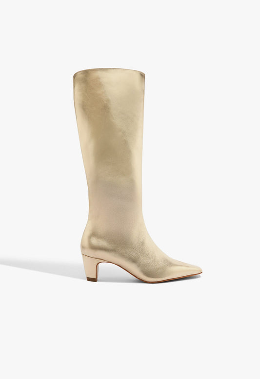 Dellia Up Metallic Boot FALL 24 5 Gold Metallic - Schutz Shoes