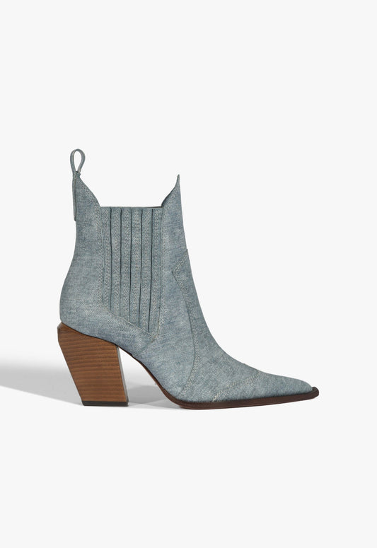 Dolly Leather Bootie Pre Fall 25 5 Infinite Blue Leather - Schutz Shoes