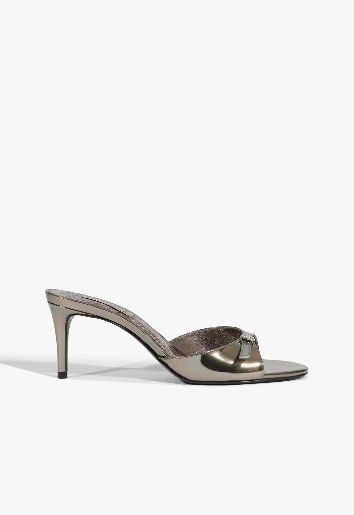 Jane Mule Sandal WINTER 24 5 Silver Specchio Leather - Schutz Shoes