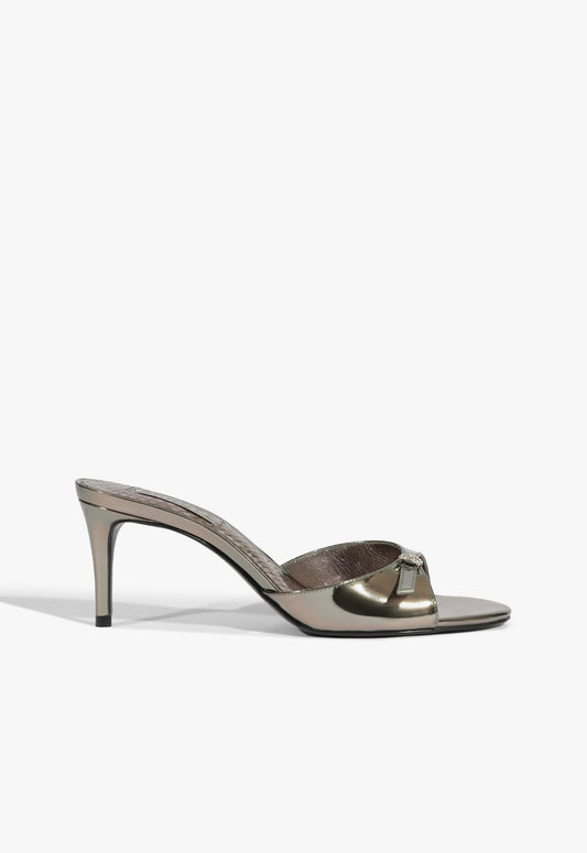 Jane Mule Sandal WINTER 24 5 Silver Specchio Leather - Schutz Shoes