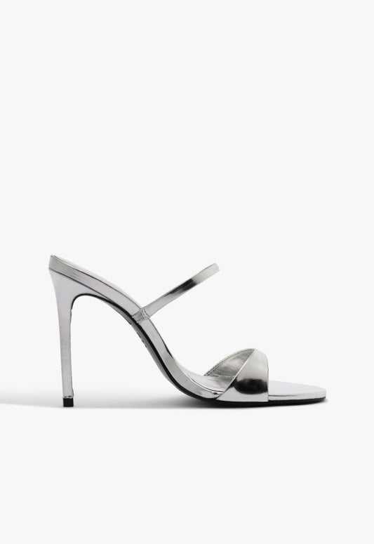 Jessica Mule Metallic Sandal PRE FALL 25 5 Silver Metallic - Schutz Shoes