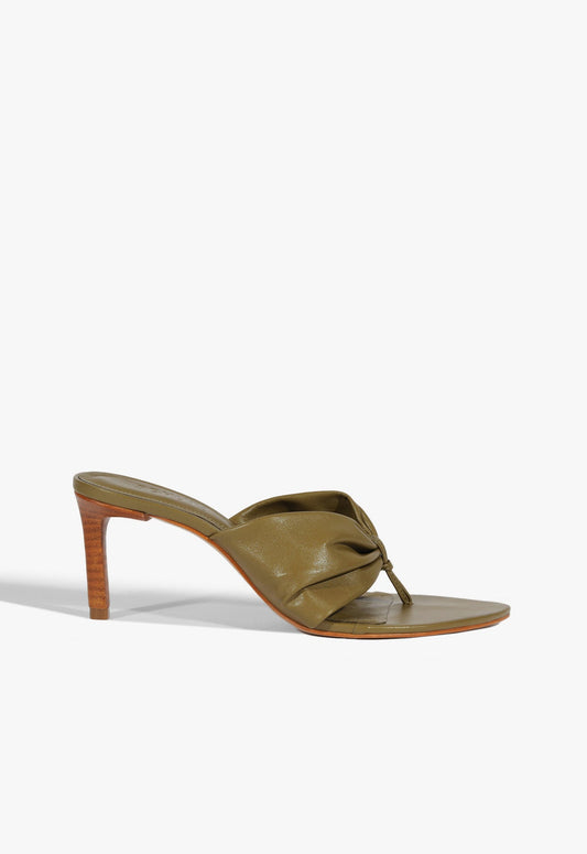 Lori Mid Sandal SPRING 25 5 Green Leather - Schutz Shoes