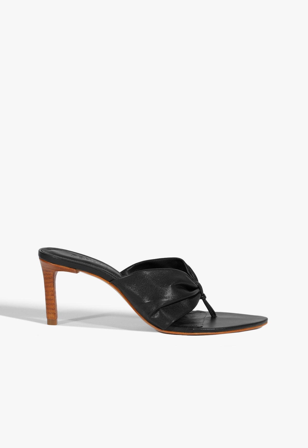 Lori Mid Leather Sandal SPRING 25 5 Black Leather - Schutz Shoes