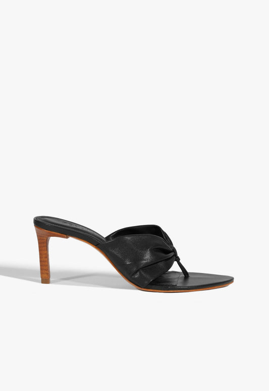 Lori Mid Leather Sandal SPRING 25 5 Black Leather - Schutz Shoes
