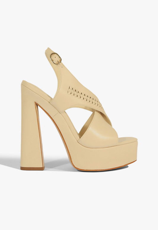 Blake Platform Sandal SUMMER 25 5 Beige Leather - Schutz Shoes