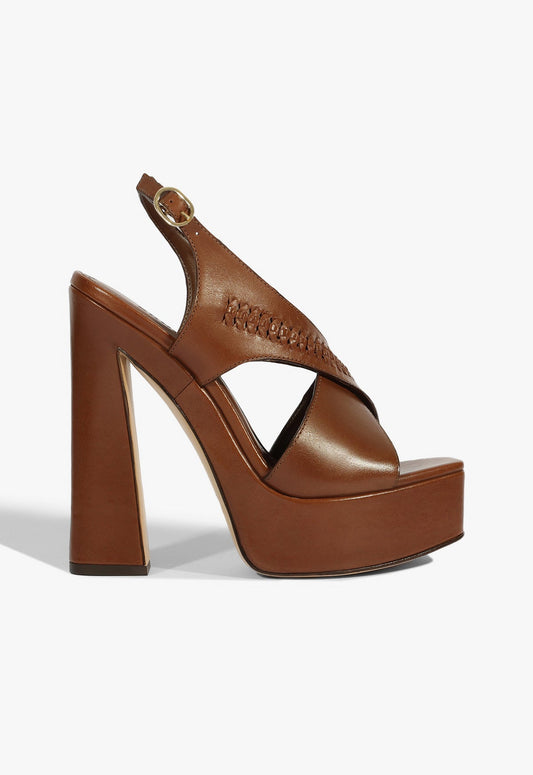 Blake Platform Sandal SUMMER 25 5 Brown Leather - Schutz Shoes