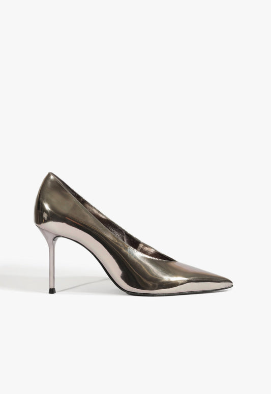 Alicia Pump WINTER 24 5 Silver Specchio Leather - Schutz Shoes