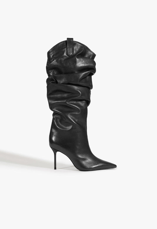Beverly Boot WINTER 24 5 Black Atanado Leather - Schutz Shoes