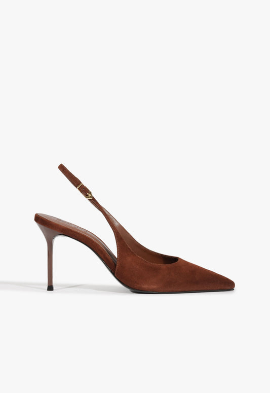 Alicia Sling Suede Pump PRE FALL 25 5 Brown Suede - Schutz Shoes