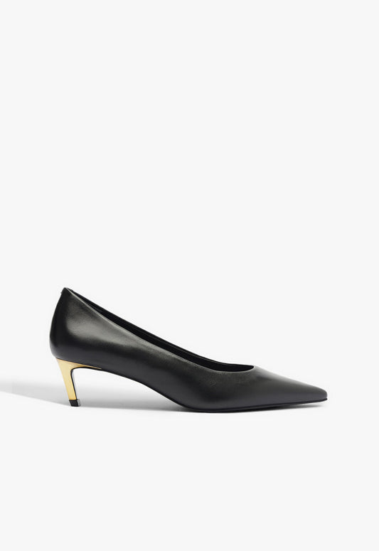 Lou Lo Curve Leather Pump WINTER 24 5 Black Leather - Schutz Shoes