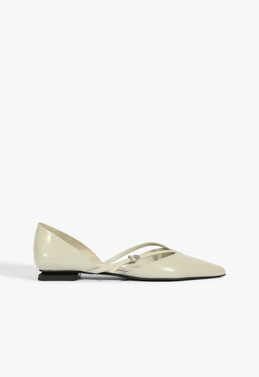 Rue Ballet Flat RESORT 25 5 Grey Leather - Schutz Shoes