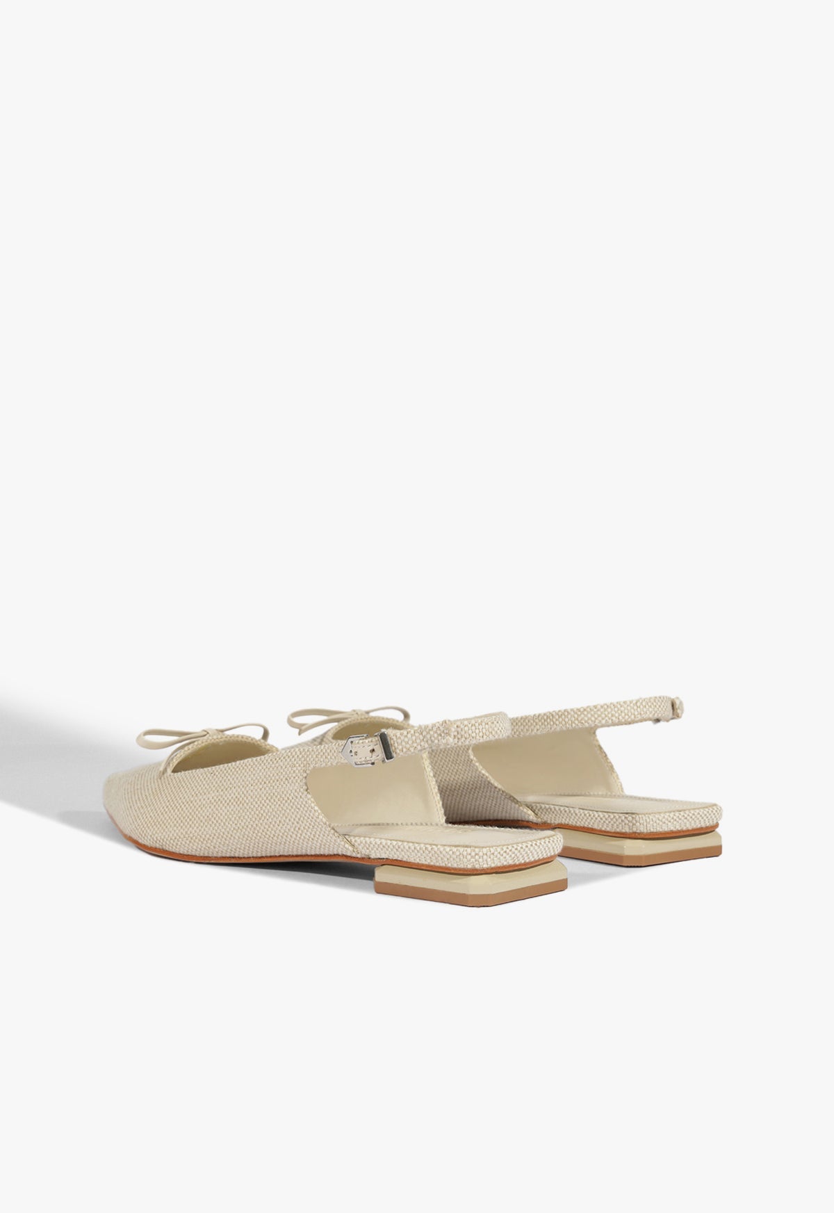 Violetta White Linen Ballet Flat SPRING 25 - Schutz Shoes