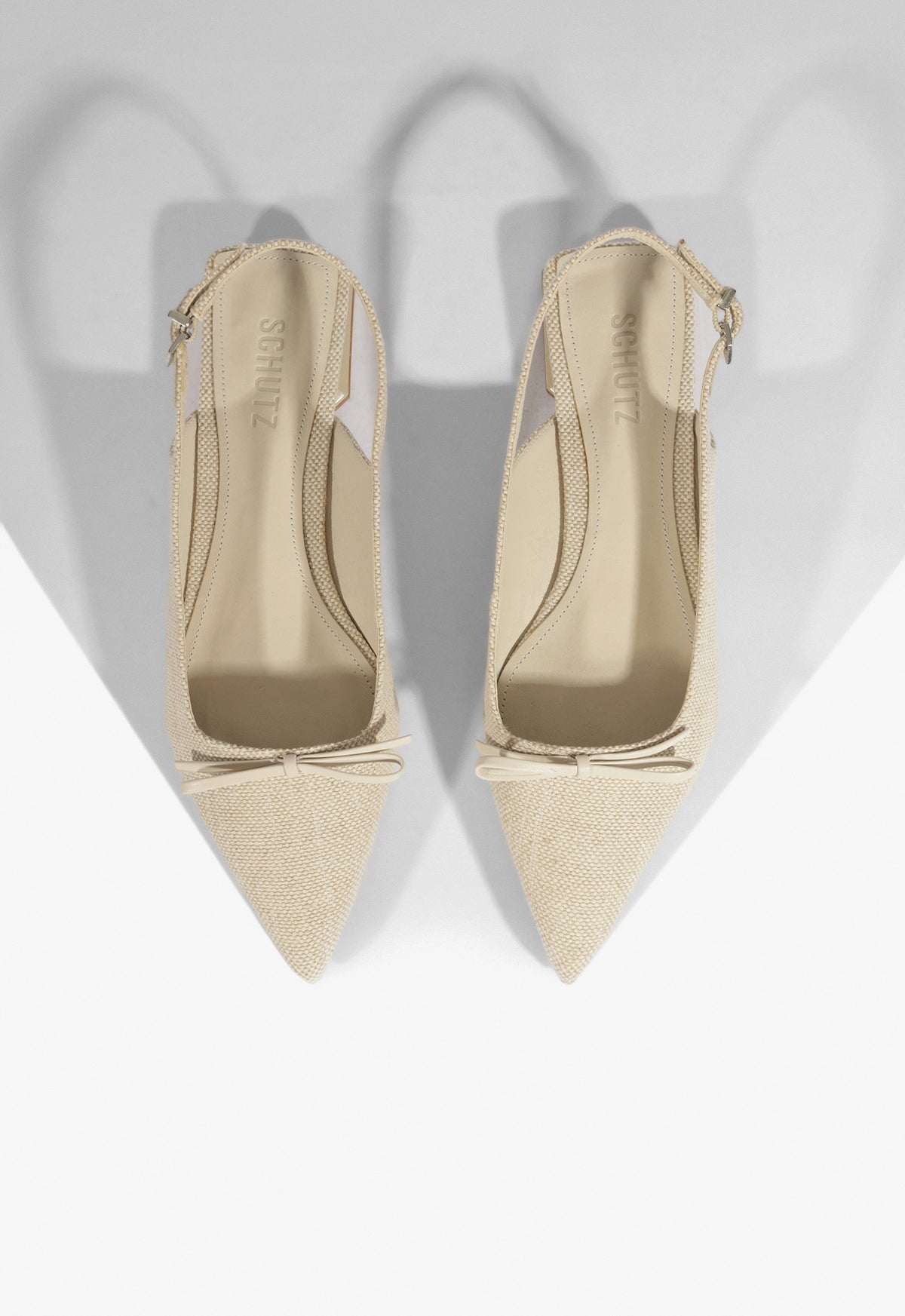 Violetta White Linen Ballet Flat SPRING 25 - Schutz Shoes