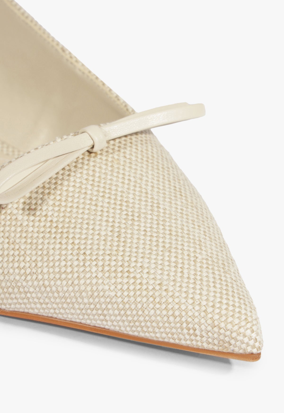 Violetta White Linen Ballet Flat SPRING 25 - Schutz Shoes