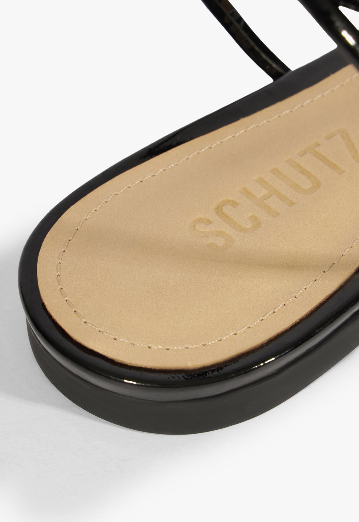 Inez Black Leather Flat Sandal SPRING 25 - Schutz Shoes