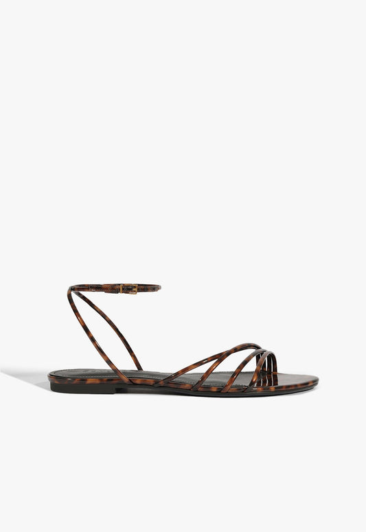 Inez Animal Print Leather Flat Sandal SPRING 25 5 Animal Print Patent - Schutz Shoes