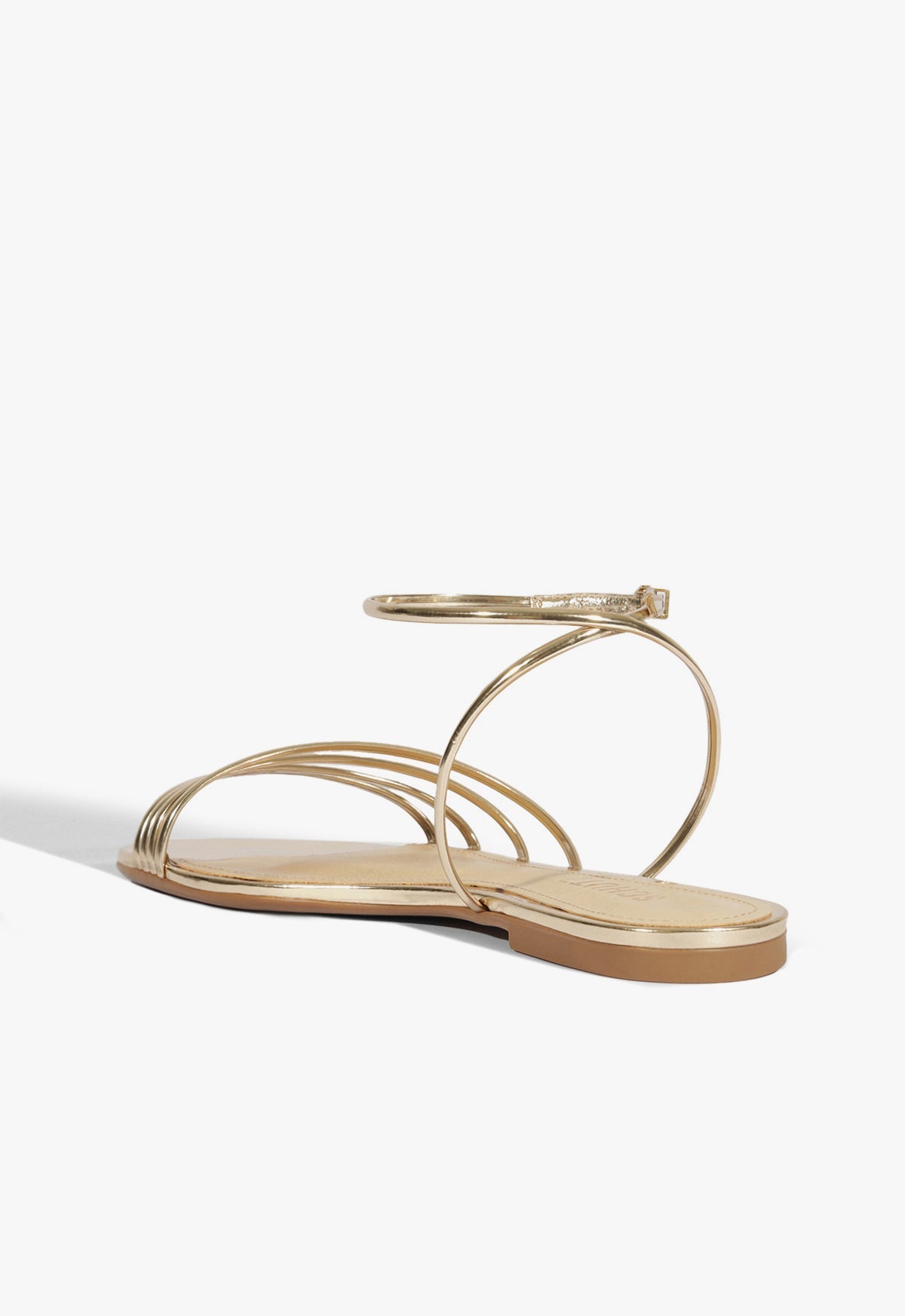 Inez Gold Leather Flat Sandal SPRING 25 - Schutz Shoes