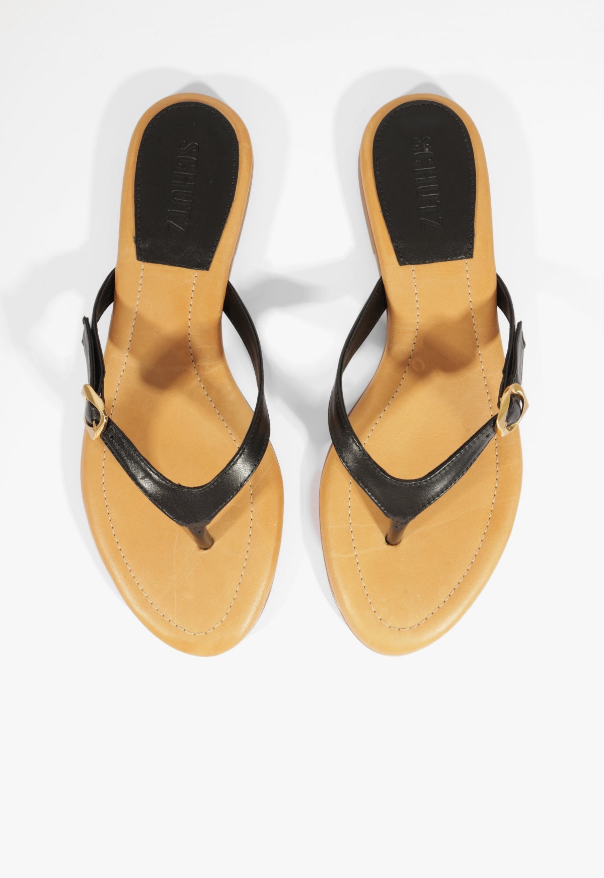Sonia Black Leather Flat Sandal SUMMER 25 - Schutz Shoes