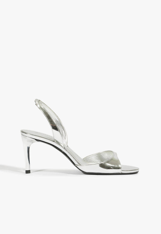 Scarlett Sling Mid Metallic Sandal PRE FALL 25 5 Silver Metallic - Schutz Shoes