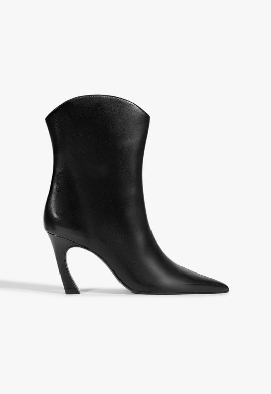 Maryann Curve Leather Bootie PRE FALL 25 5 Black Leather - Schutz Shoes