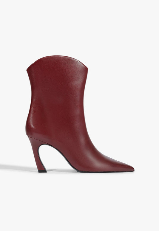 Maryann Curve Leather Bootie PRE FALL 25 5 Red Leather - Schutz Shoes