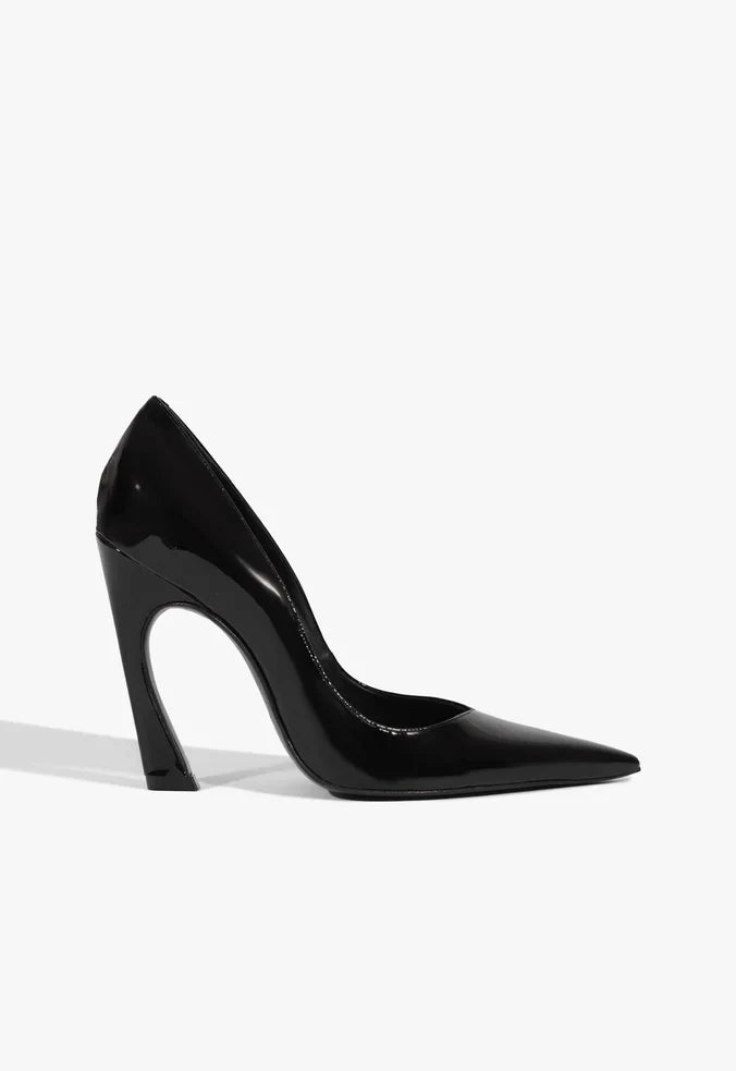 Lexi High Sculptural Black Pump HIGH SUMMER 25 5 Black Patent Leather - Schutz Shoes