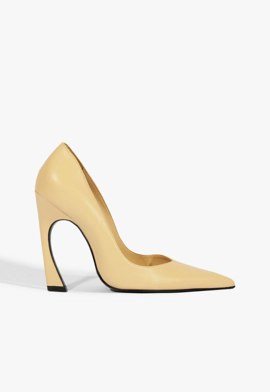 Lexi High Sculptural Beige Pump RESORT 25 5 Beige Leather - Schutz Shoes