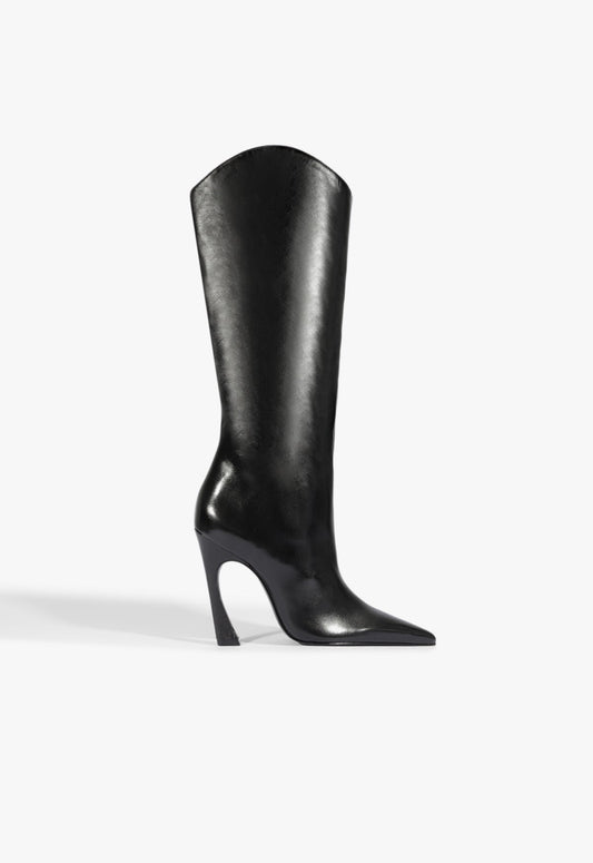 Maryann Up Curve Leather Boot PRE FALL 25 5 Black Leather - Schutz Shoes
