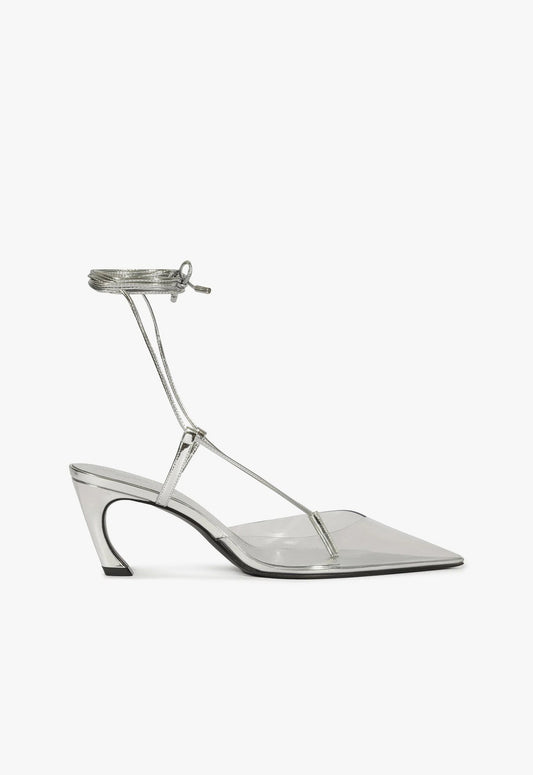 Elyra Mid Specchio Leather Pump PRE FALL 24 5 Silver Specchio Leather - Schutz Shoes