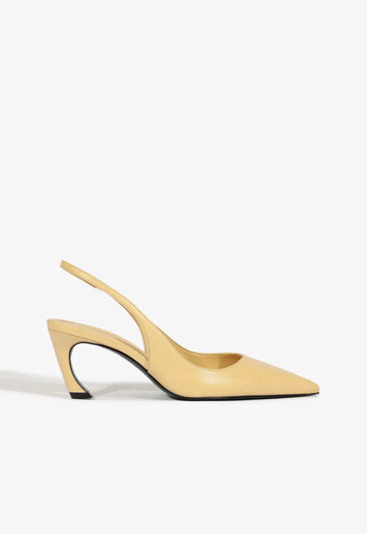 Lexi Mid Sculptural Beige Pump RESORT 25 5 Beige Leather - Schutz Shoes
